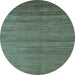 Round Abstract Light Blue Modern Rug, abs4701lblu