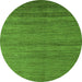 Round Abstract Green Modern Rug, abs4701grn