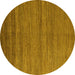 Round Abstract Yellow Modern Rug, abs4701yw