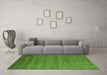 Machine Washable Abstract Green Modern Area Rugs in a Living Room,, wshabs4701grn