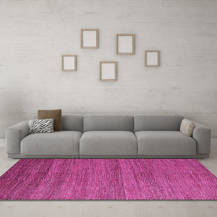 Machine Washable Abstract Pink Modern Rug in a Living Room, wshabs4701pnk