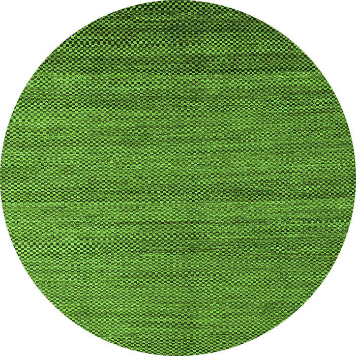 Round Machine Washable Abstract Green Modern Area Rugs, wshabs4701grn