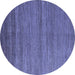 Round Abstract Blue Modern Rug, abs4701blu