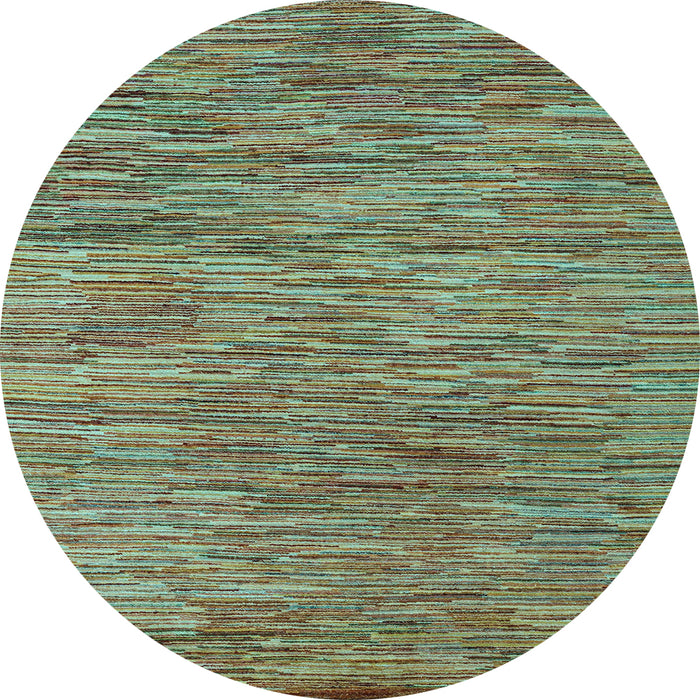 Round Machine Washable Abstract Light Blue Modern Rug, wshabs4702lblu