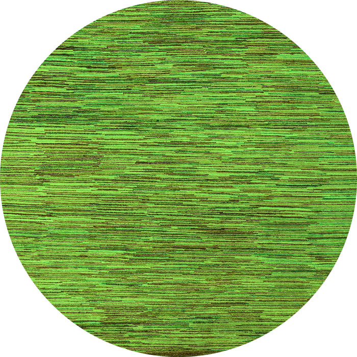 Round Abstract Green Modern Rug, abs4702grn