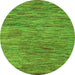 Round Abstract Green Modern Rug, abs4702grn