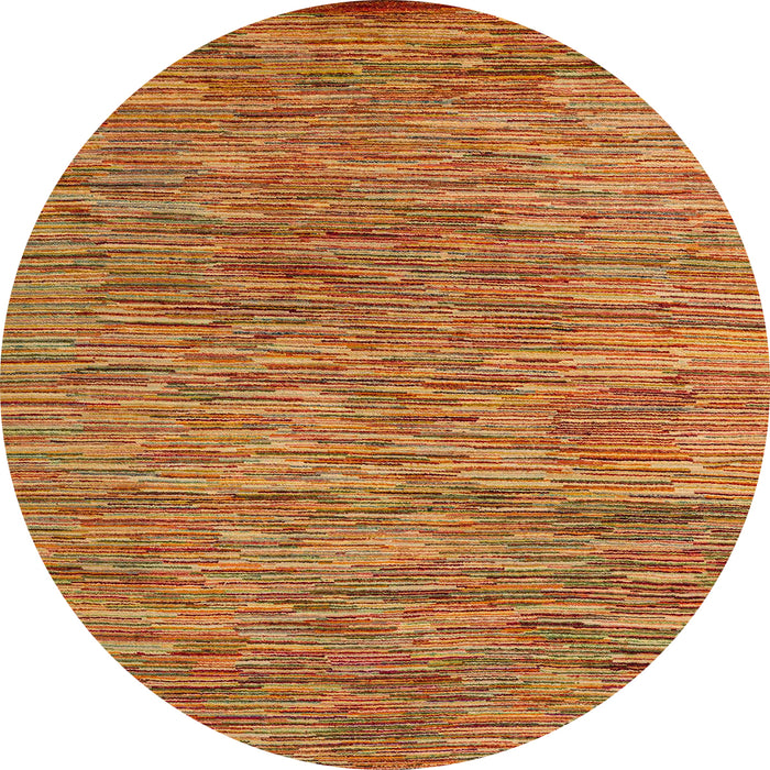 Round Machine Washable Abstract Yellow Rug, wshabs4702