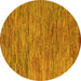 Round Machine Washable Abstract Yellow Modern Rug, wshabs4702yw