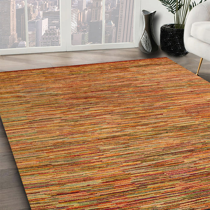 Abstract Yellow Modern Rug in Family Room, abs4702