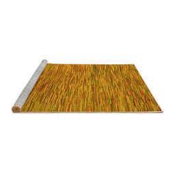 Sideview of Machine Washable Abstract Yellow Modern Rug, wshabs4702yw