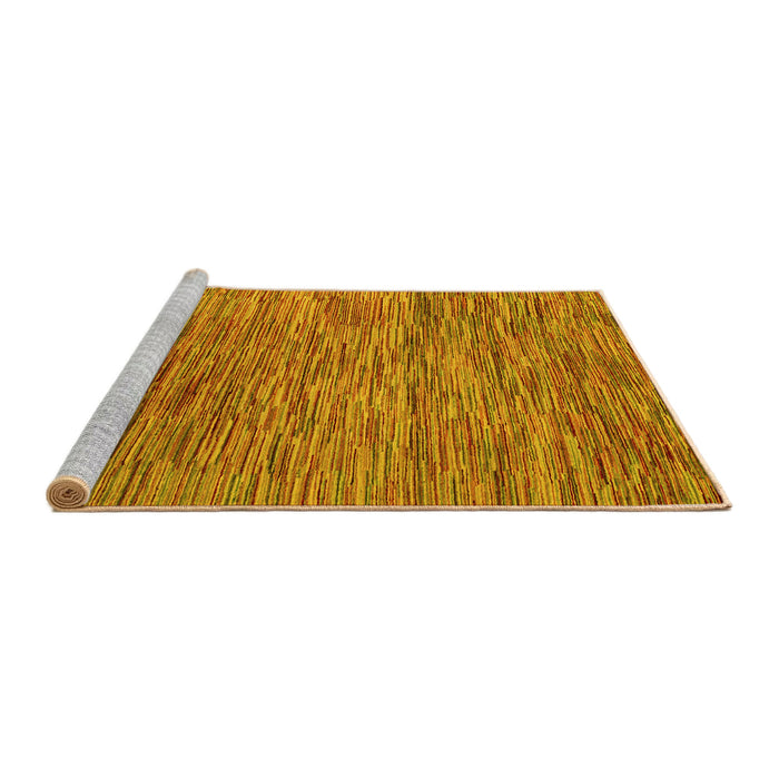 Sideview of Machine Washable Abstract Yellow Modern Rug, wshabs4702yw