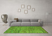 Machine Washable Abstract Green Modern Area Rugs in a Living Room,, wshabs4702grn