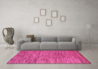 Machine Washable Abstract Pink Modern Rug, wshabs4702pnk