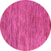 Round Machine Washable Abstract Pink Modern Rug, wshabs4702pnk