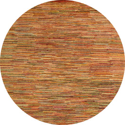 Round Abstract Yellow Modern Rug, abs4702