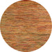 Round Abstract Yellow Modern Rug, abs4702