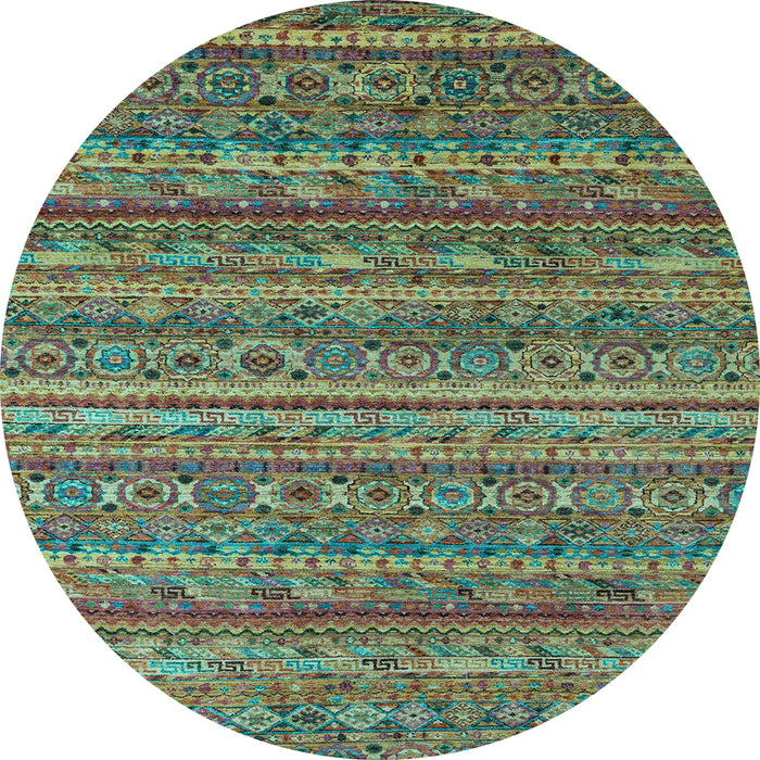 Round Abstract Light Blue Modern Rug, abs4703lblu