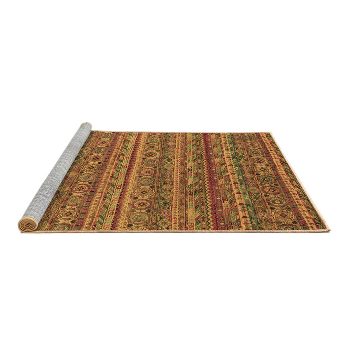 Sideview of Machine Washable Abstract Brown Modern Rug, wshabs4703brn