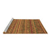 Sideview of Machine Washable Abstract Brown Modern Rug, wshabs4703brn