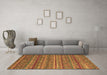 Machine Washable Abstract Brown Modern Rug in a Living Room,, wshabs4703brn