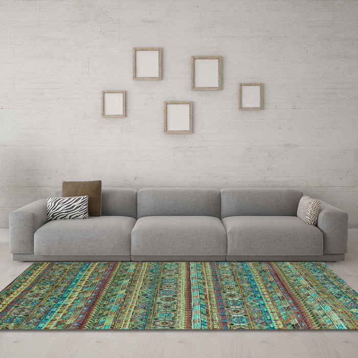 Machine Washable Abstract Light Blue Modern Rug in a Living Room, wshabs4703lblu