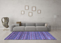 Machine Washable Abstract Blue Modern Rug, wshabs4703blu