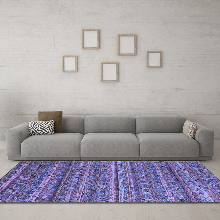 Machine Washable Abstract Blue Modern Rug in a Living Room, wshabs4703blu