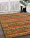 Machine Washable Abstract Cinnamon Brown Rug in a Family Room, wshabs4703