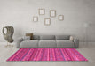 Machine Washable Abstract Pink Modern Rug in a Living Room, wshabs4703pnk