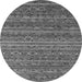 Round Abstract Gray Modern Rug, abs4703gry