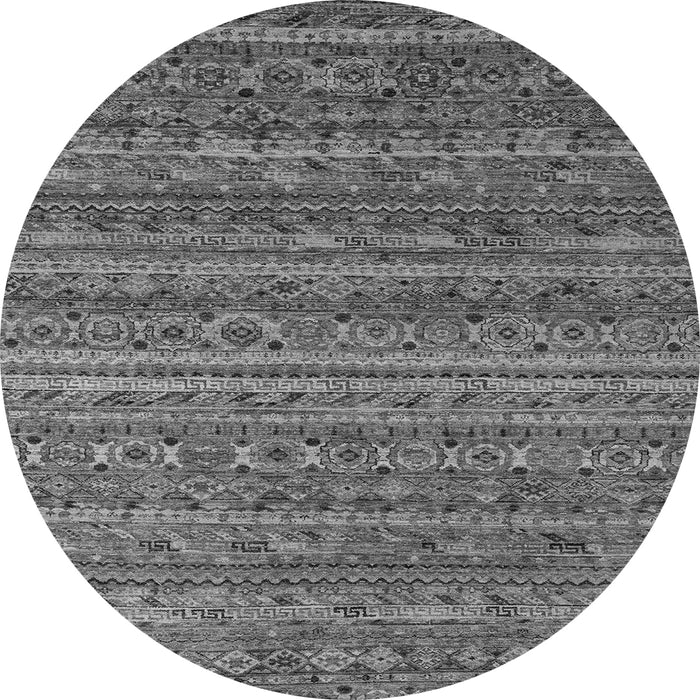 Round Machine Washable Abstract Gray Modern Rug, wshabs4703gry