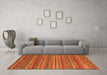 Machine Washable Abstract Orange Modern Area Rugs in a Living Room, wshabs4703org