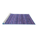 Sideview of Machine Washable Abstract Blue Modern Rug, wshabs4703blu