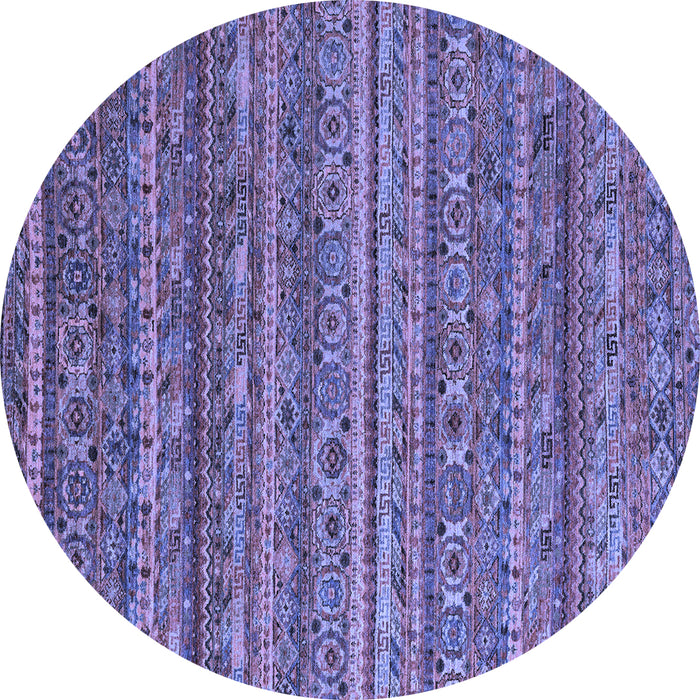 Round Machine Washable Abstract Blue Modern Rug, wshabs4703blu