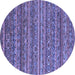 Round Machine Washable Abstract Blue Modern Rug, wshabs4703blu