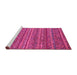 Sideview of Machine Washable Abstract Pink Modern Rug, wshabs4703pnk