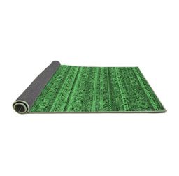 Sideview of Abstract Emerald Green Modern Rug, abs4703emgrn