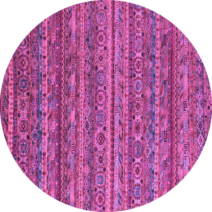 Round Machine Washable Abstract Purple Modern Area Rugs, wshabs4703pur