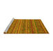 Sideview of Machine Washable Abstract Yellow Modern Rug, wshabs4703yw