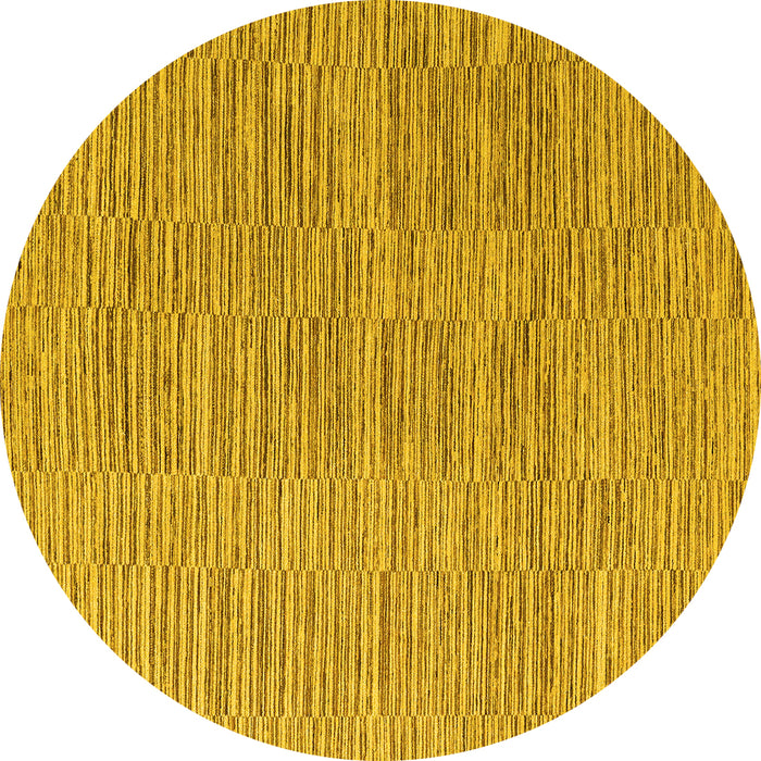 Round Machine Washable Solid Yellow Modern Rug, wshabs4704yw