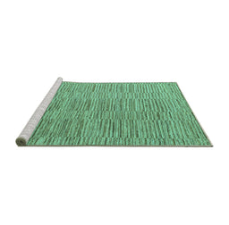 Sideview of Machine Washable Solid Turquoise Modern Area Rugs, wshabs4704turq