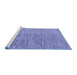 Sideview of Machine Washable Solid Blue Modern Rug, wshabs4704blu