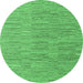 Round Solid Emerald Green Modern Rug, abs4704emgrn