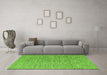 Machine Washable Solid Green Modern Area Rugs in a Living Room,, wshabs4704grn