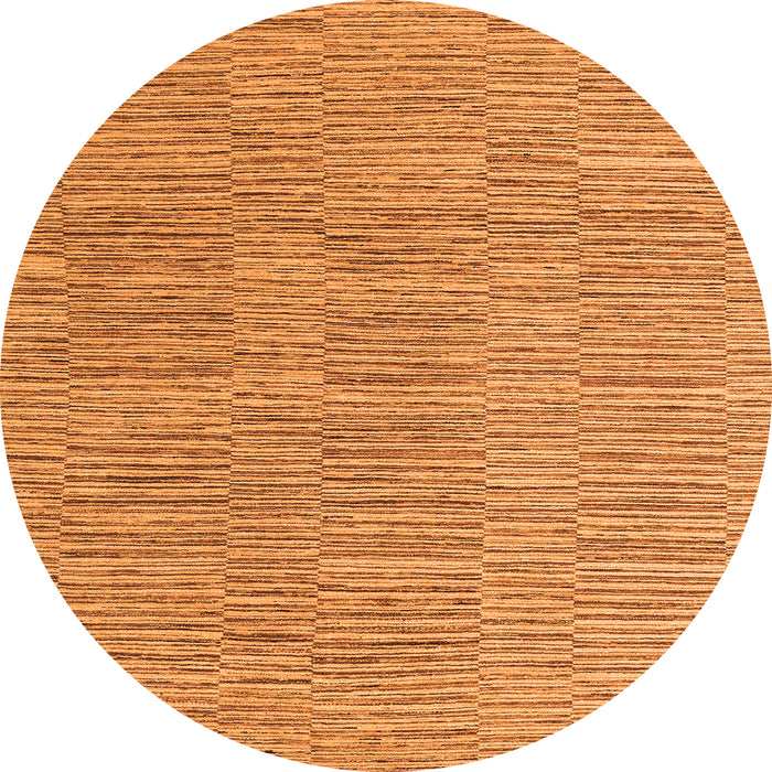 Round Machine Washable Solid Orange Modern Area Rugs, wshabs4704org