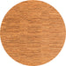 Round Machine Washable Solid Orange Modern Area Rugs, wshabs4704org