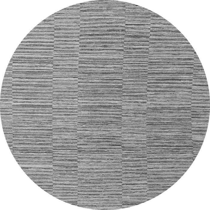 Round Machine Washable Solid Gray Modern Rug, wshabs4704gry