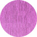 Round Machine Washable Solid Purple Modern Area Rugs, wshabs4704pur