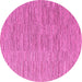 Round Machine Washable Solid Pink Modern Rug, wshabs4704pnk