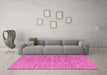 Machine Washable Solid Pink Modern Rug in a Living Room, wshabs4704pnk
